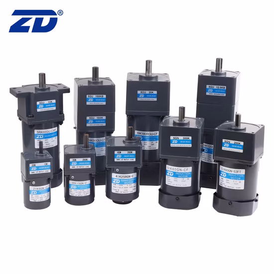 ZD 110V/220V/380V/415V 6W-200W 60mm-104mm 2IK,3IK,4IK,5Ik,6Ik Series Square Mount Right Angle Single Phase Three Phase Micro Electric Induction AC Gear Motor